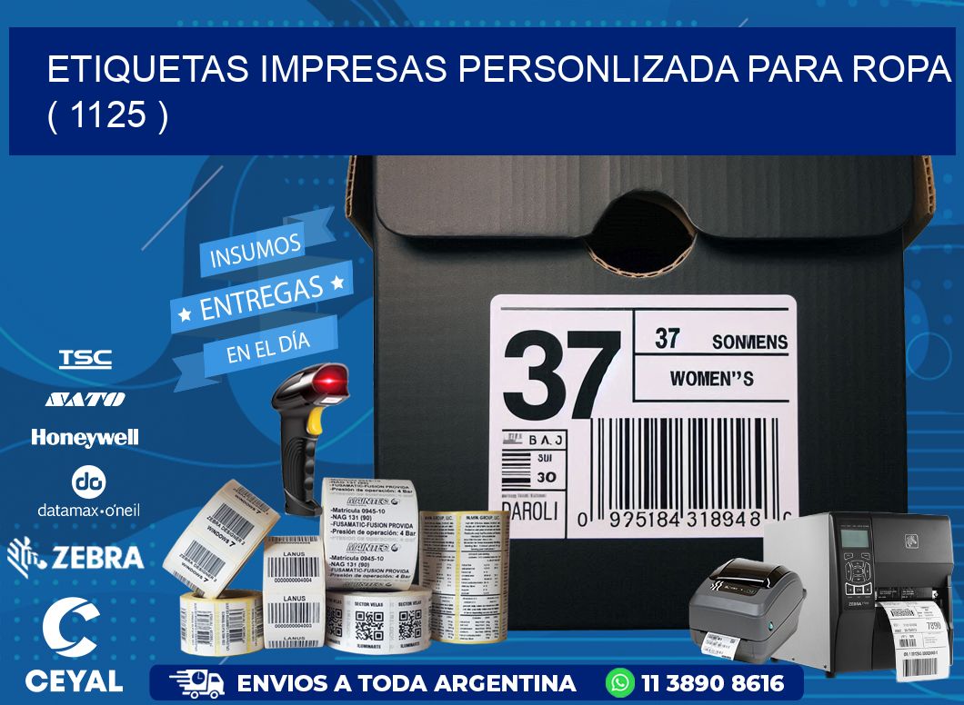 ETIQUETAS IMPRESAS PERSONLIZADA PARA ROPA   ( 1125 )