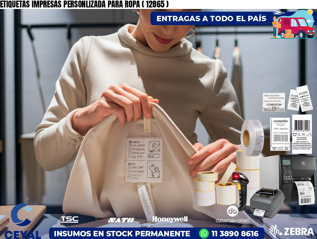 ETIQUETAS IMPRESAS PERSONLIZADA PARA ROPA ( 12865 )