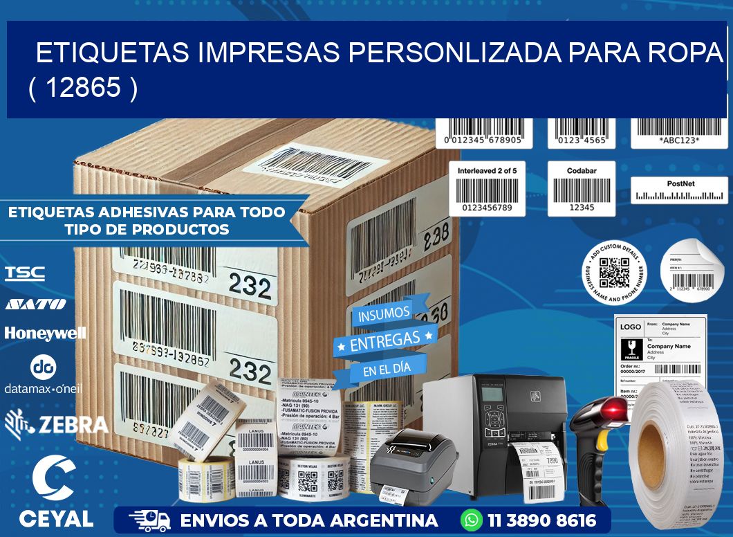 ETIQUETAS IMPRESAS PERSONLIZADA PARA ROPA ( 12865 )