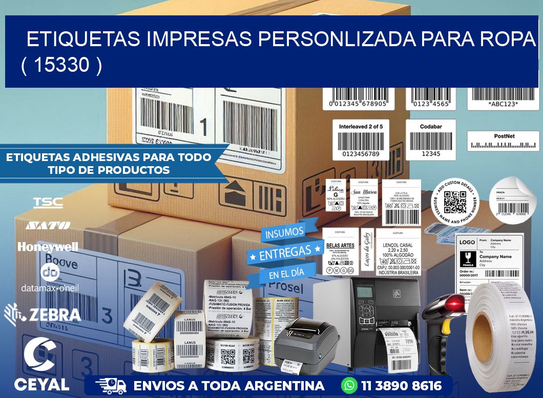 ETIQUETAS IMPRESAS PERSONLIZADA PARA ROPA ( 15330 )