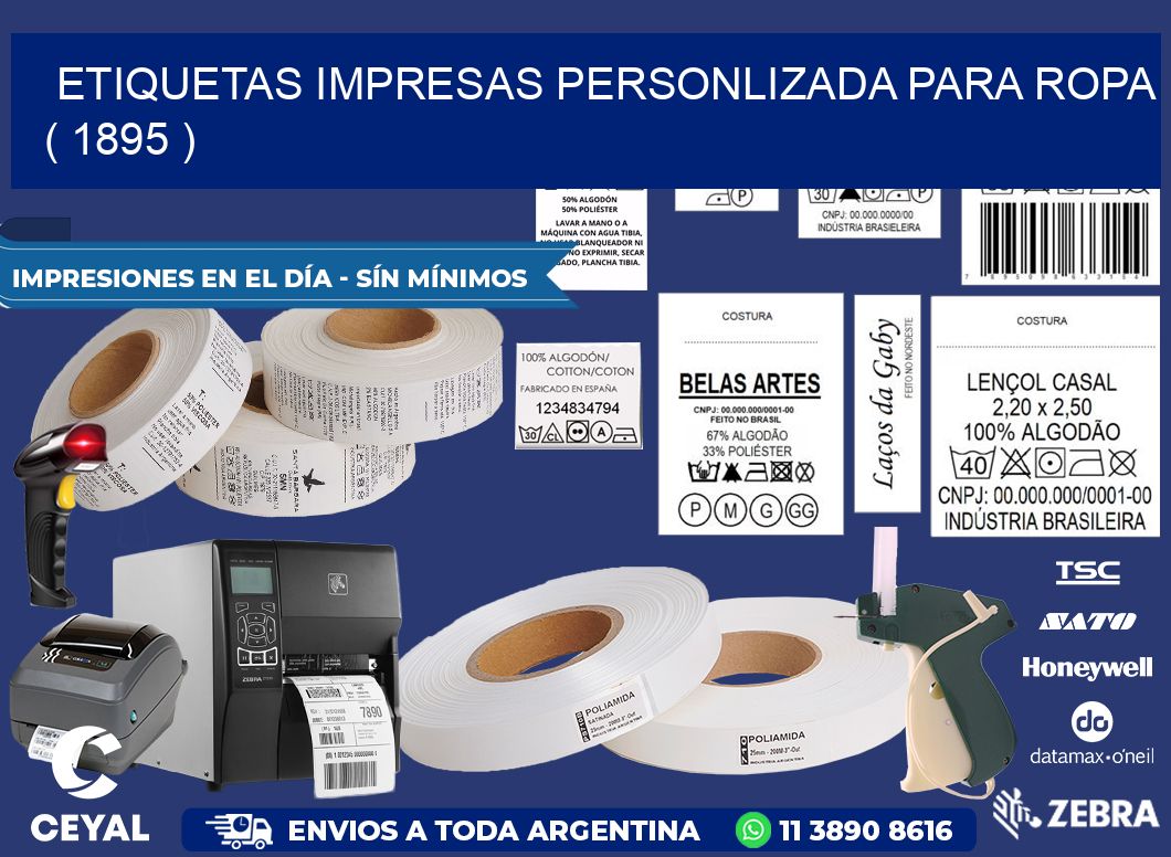 ETIQUETAS IMPRESAS PERSONLIZADA PARA ROPA ( 1895 )