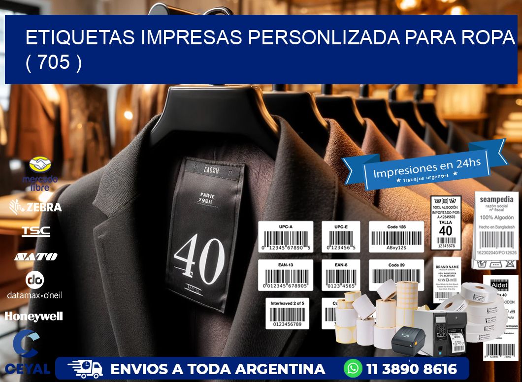 ETIQUETAS IMPRESAS PERSONLIZADA PARA ROPA   ( 705 )