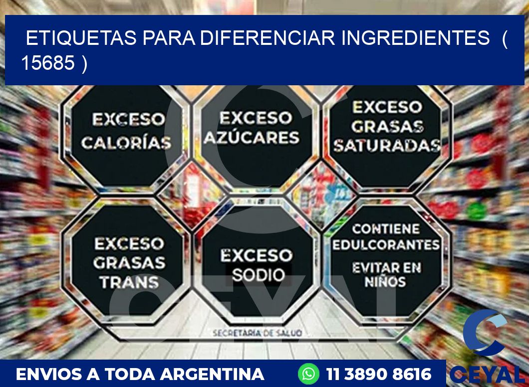 ETIQUETAS PARA DIFERENCIAR INGREDIENTES  ( 15685 )