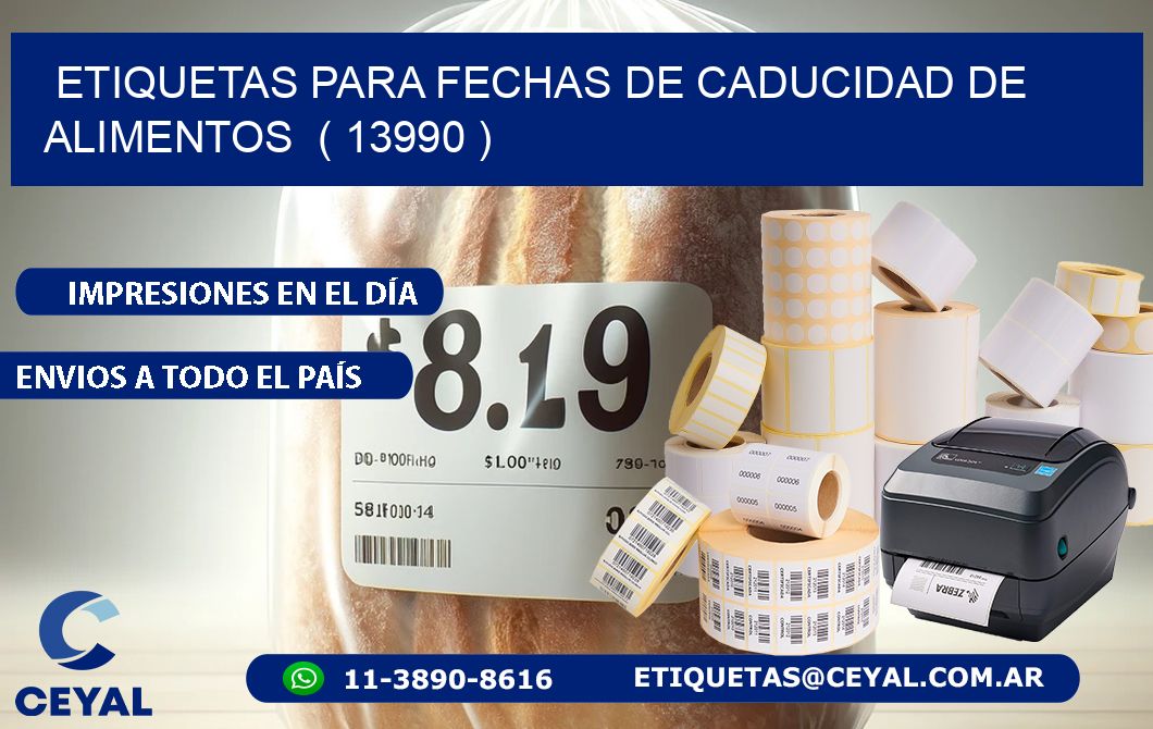 ETIQUETAS PARA FECHAS DE CADUCIDAD DE ALIMENTOS  ( 13990 )