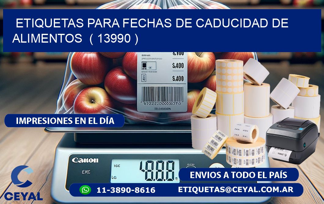 ETIQUETAS PARA FECHAS DE CADUCIDAD DE ALIMENTOS  ( 13990 )