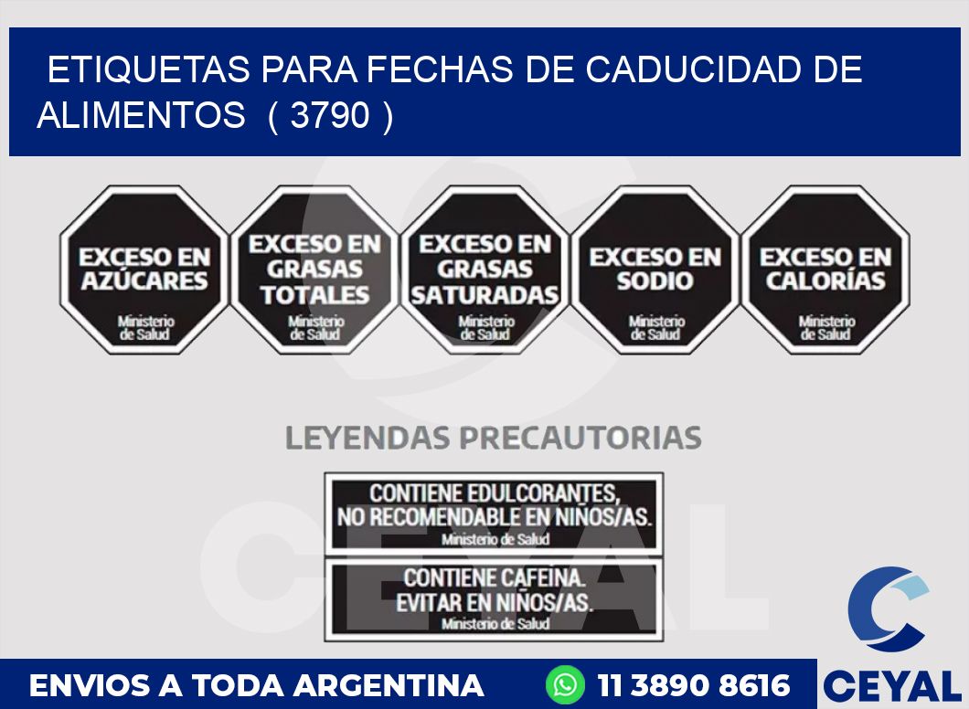 ETIQUETAS PARA FECHAS DE CADUCIDAD DE ALIMENTOS  ( 3790 )
