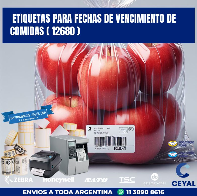 ETIQUETAS PARA FECHAS DE VENCIMIENTO DE COMIDAS ( 12680 )