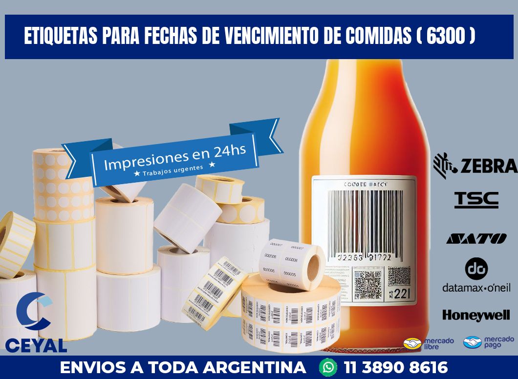 ETIQUETAS PARA FECHAS DE VENCIMIENTO DE COMIDAS ( 6300 )