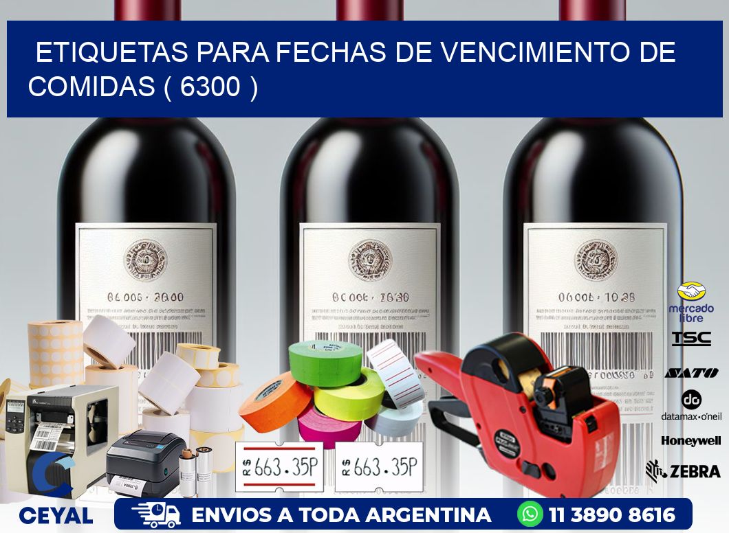 ETIQUETAS PARA FECHAS DE VENCIMIENTO DE COMIDAS ( 6300 )