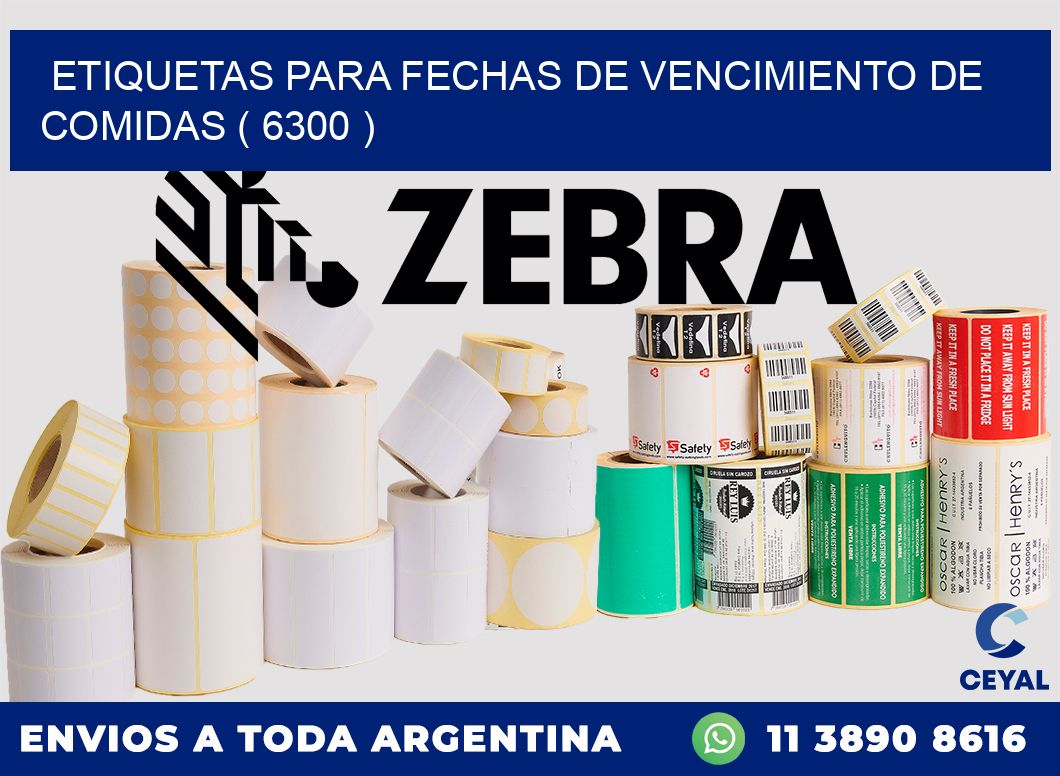 ETIQUETAS PARA FECHAS DE VENCIMIENTO DE COMIDAS ( 6300 )