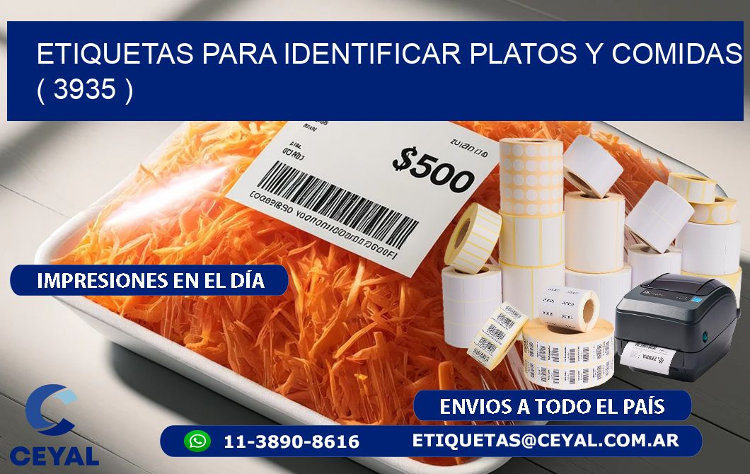 ETIQUETAS PARA IDENTIFICAR PLATOS Y COMIDAS  ( 3935 )