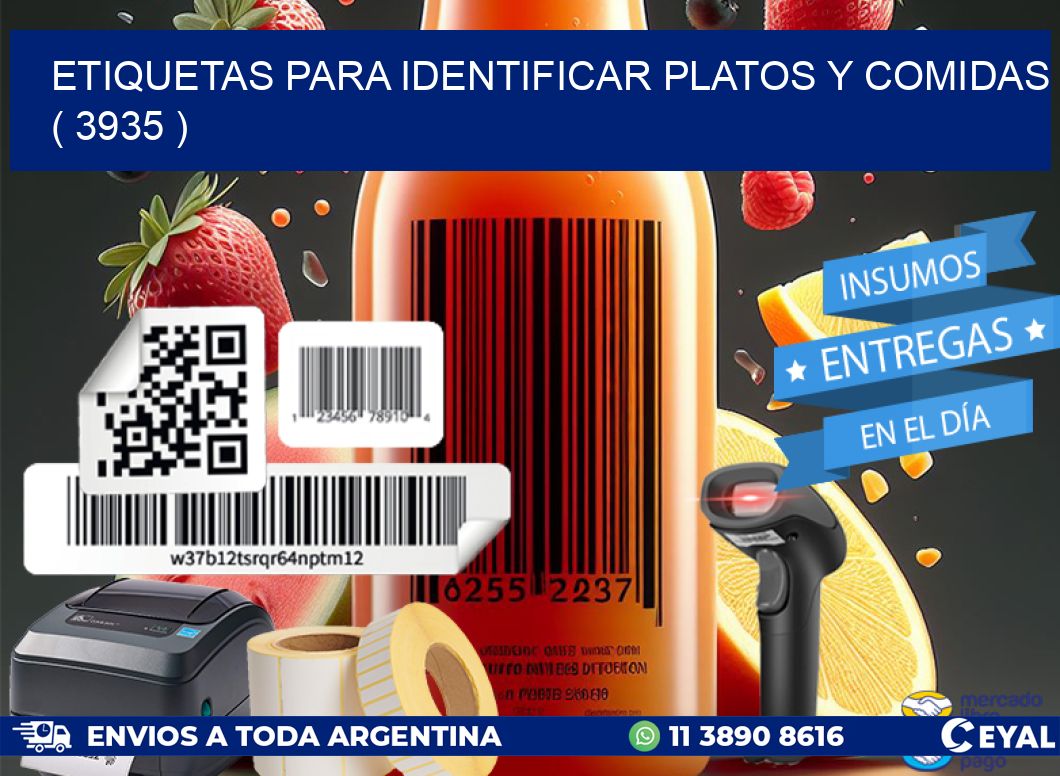 ETIQUETAS PARA IDENTIFICAR PLATOS Y COMIDAS  ( 3935 )