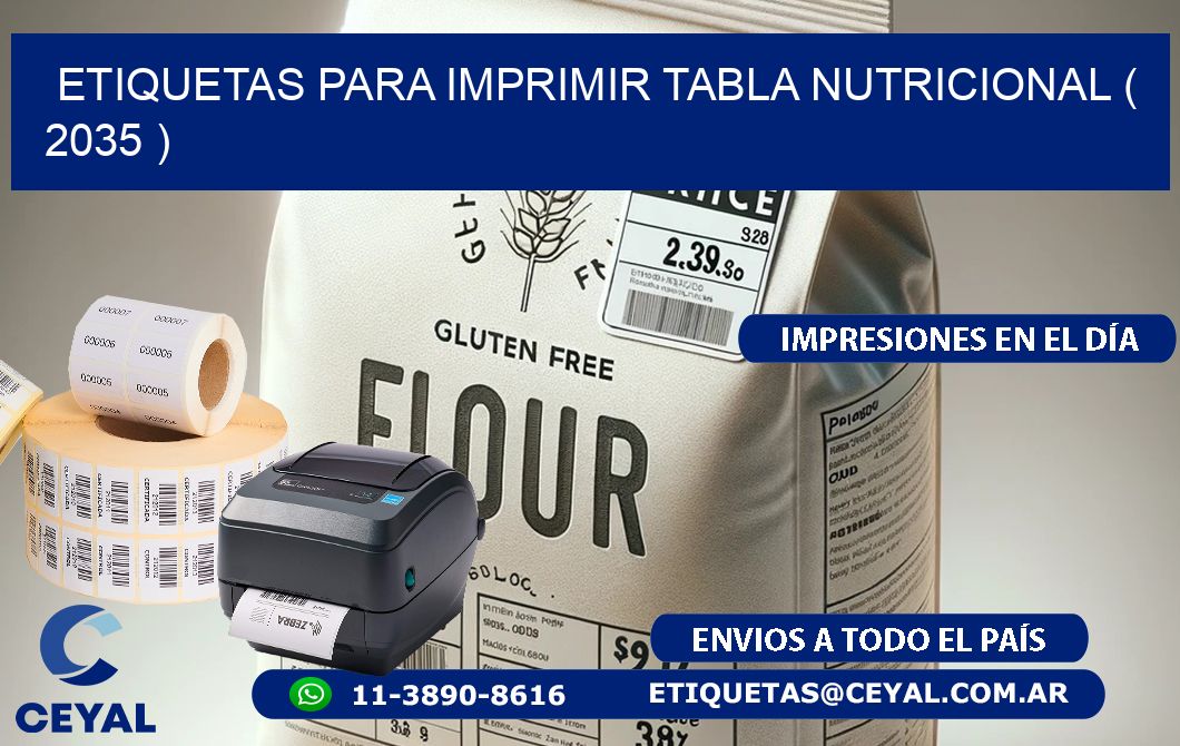 ETIQUETAS PARA IMPRIMIR TABLA NUTRICIONAL ( 2035 )