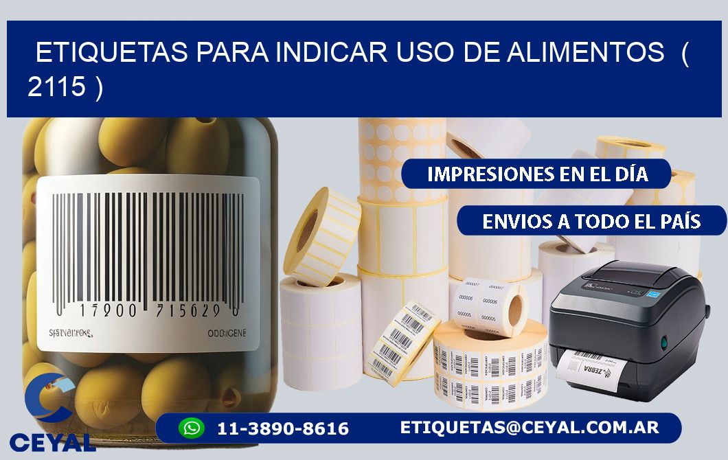 ETIQUETAS PARA INDICAR USO DE ALIMENTOS  ( 2115 )