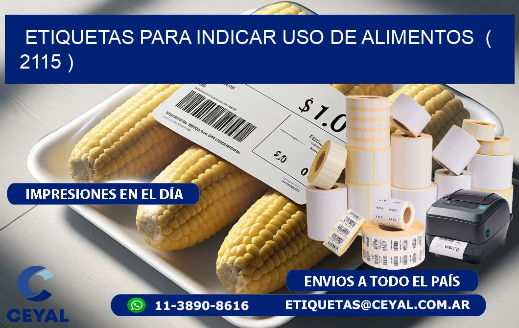 ETIQUETAS PARA INDICAR USO DE ALIMENTOS  ( 2115 )