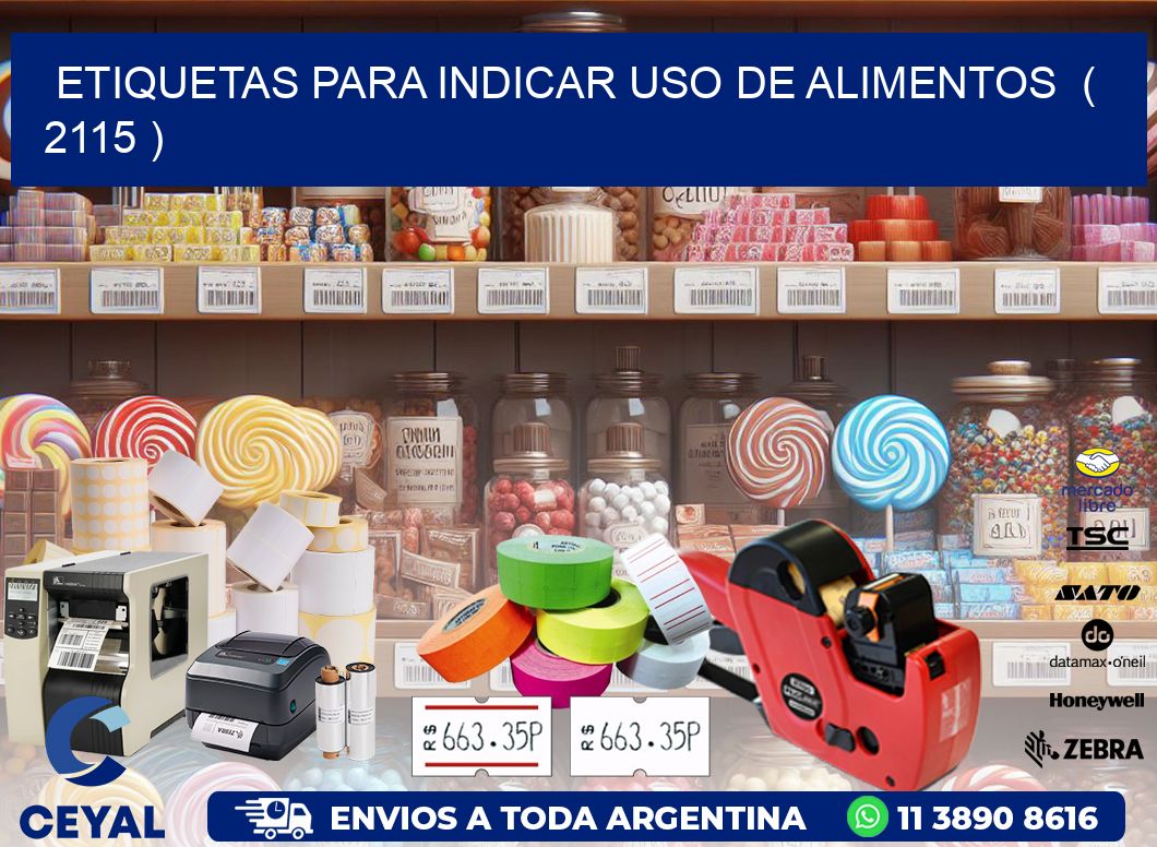 ETIQUETAS PARA INDICAR USO DE ALIMENTOS  ( 2115 )