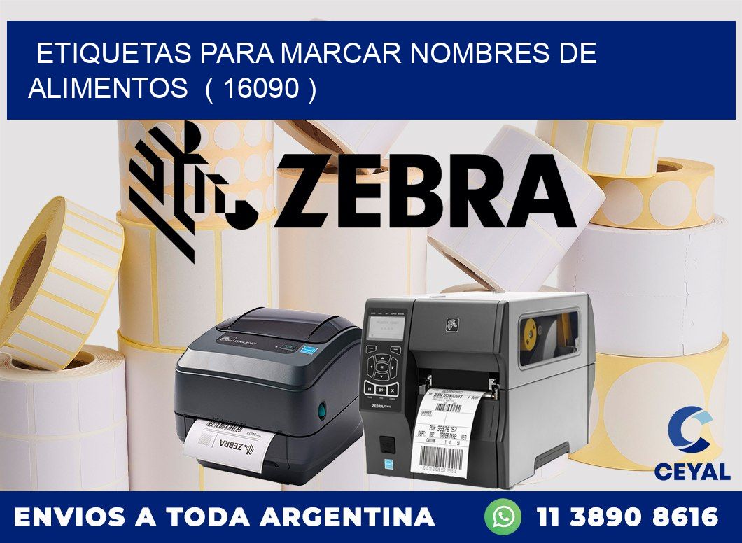 ETIQUETAS PARA MARCAR NOMBRES DE ALIMENTOS  ( 16090 )