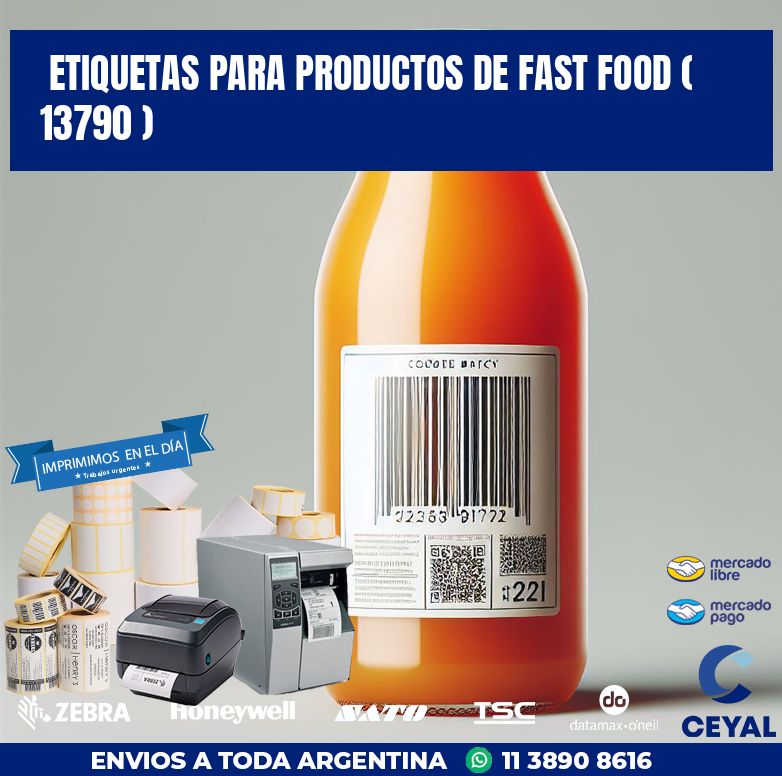ETIQUETAS PARA PRODUCTOS DE FAST FOOD ( 13790 )