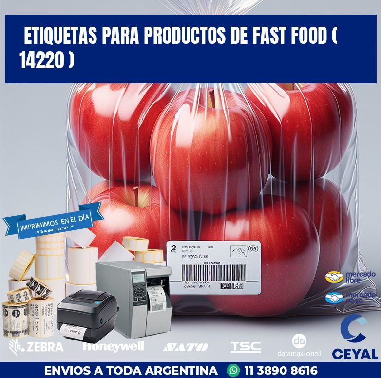 ETIQUETAS PARA PRODUCTOS DE FAST FOOD ( 14220 )