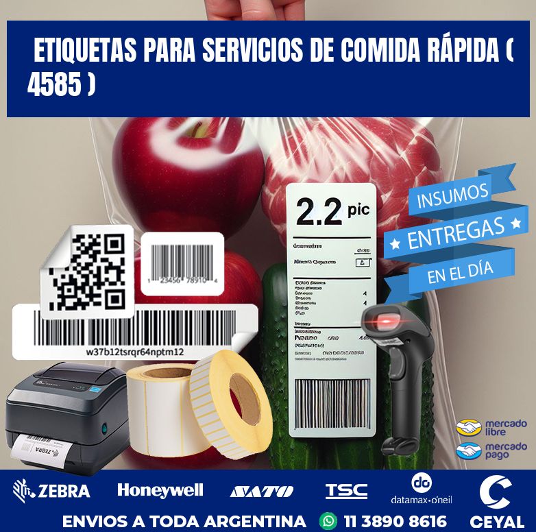 ETIQUETAS PARA SERVICIOS DE COMIDA RÁPIDA ( 4585 )