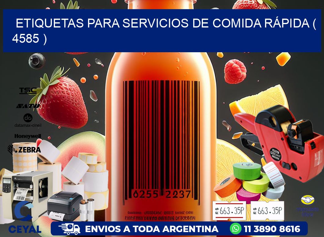 ETIQUETAS PARA SERVICIOS DE COMIDA RÁPIDA ( 4585 )