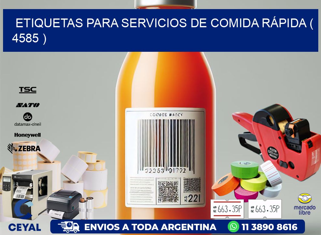 ETIQUETAS PARA SERVICIOS DE COMIDA RÁPIDA ( 4585 )