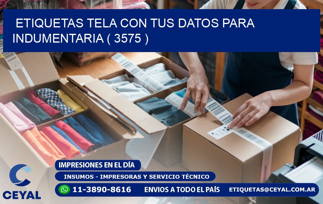 ETIQUETAS TELA CON TUS DATOS PARA INDUMENTARIA ( 3575 )