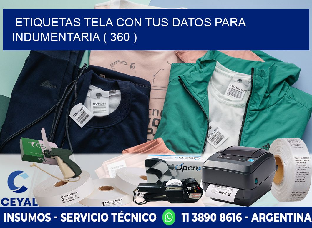 ETIQUETAS TELA CON TUS DATOS PARA INDUMENTARIA ( 360 )