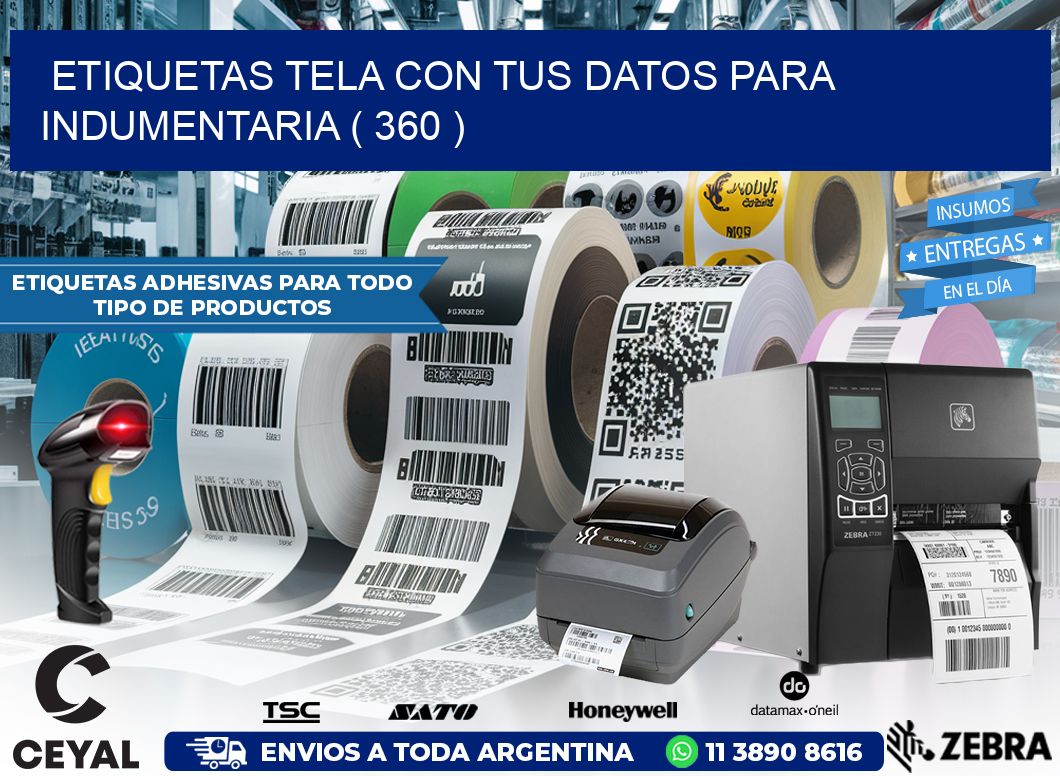 ETIQUETAS TELA CON TUS DATOS PARA INDUMENTARIA ( 360 )
