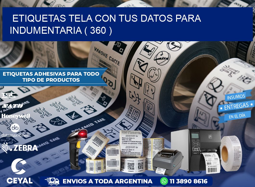 ETIQUETAS TELA CON TUS DATOS PARA INDUMENTARIA ( 360 )