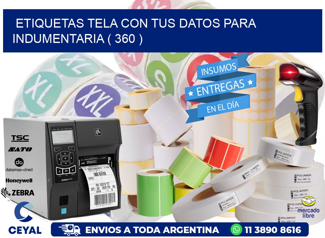 ETIQUETAS TELA CON TUS DATOS PARA INDUMENTARIA ( 360 )