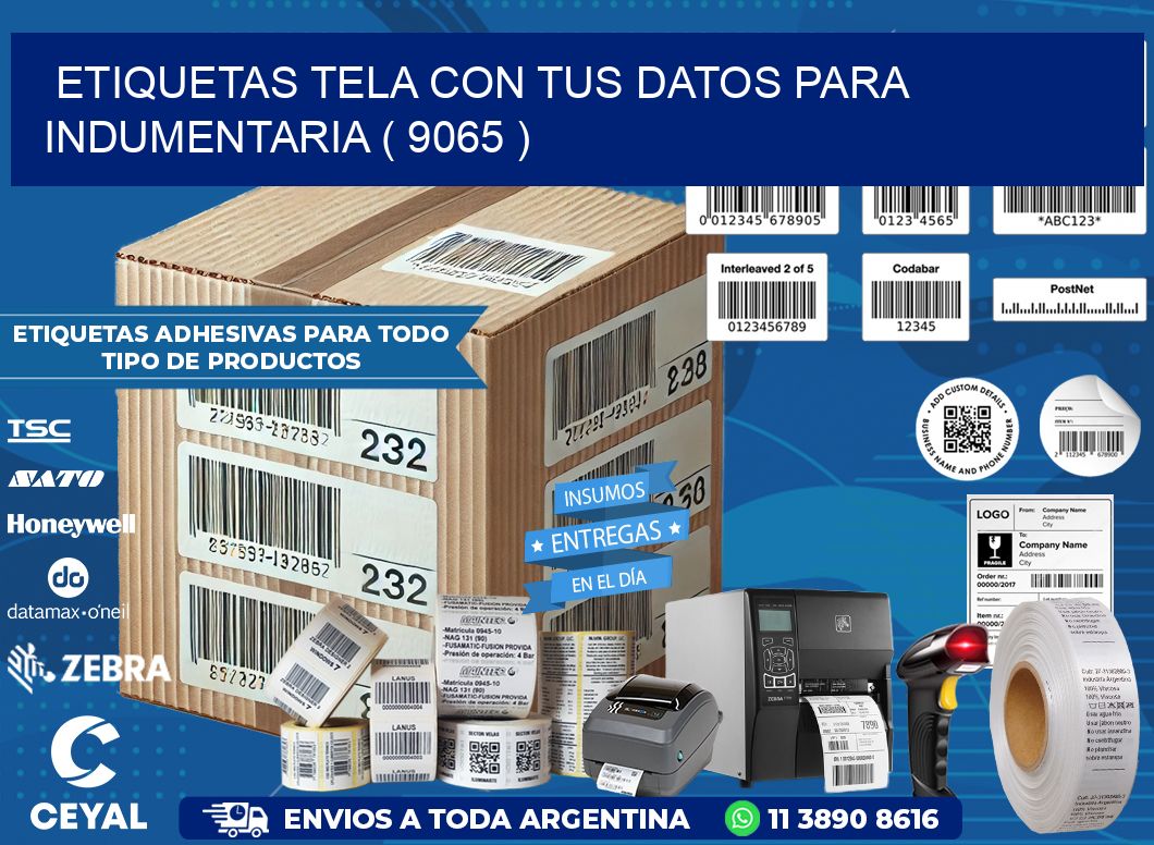 ETIQUETAS TELA CON TUS DATOS PARA INDUMENTARIA ( 9065 )