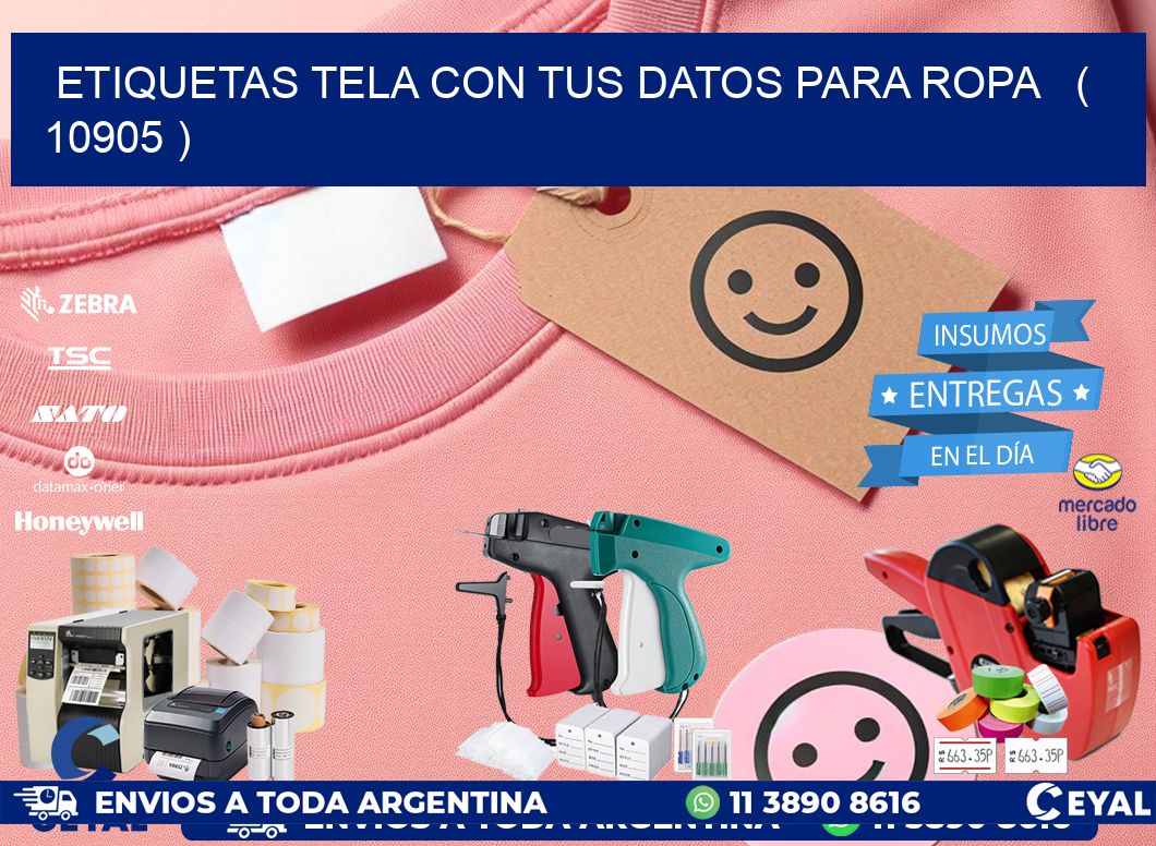 ETIQUETAS TELA CON TUS DATOS PARA ROPA   ( 10905 )