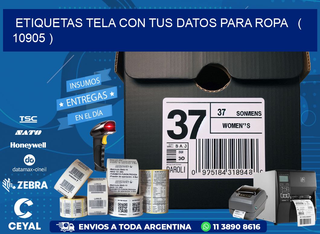 ETIQUETAS TELA CON TUS DATOS PARA ROPA   ( 10905 )