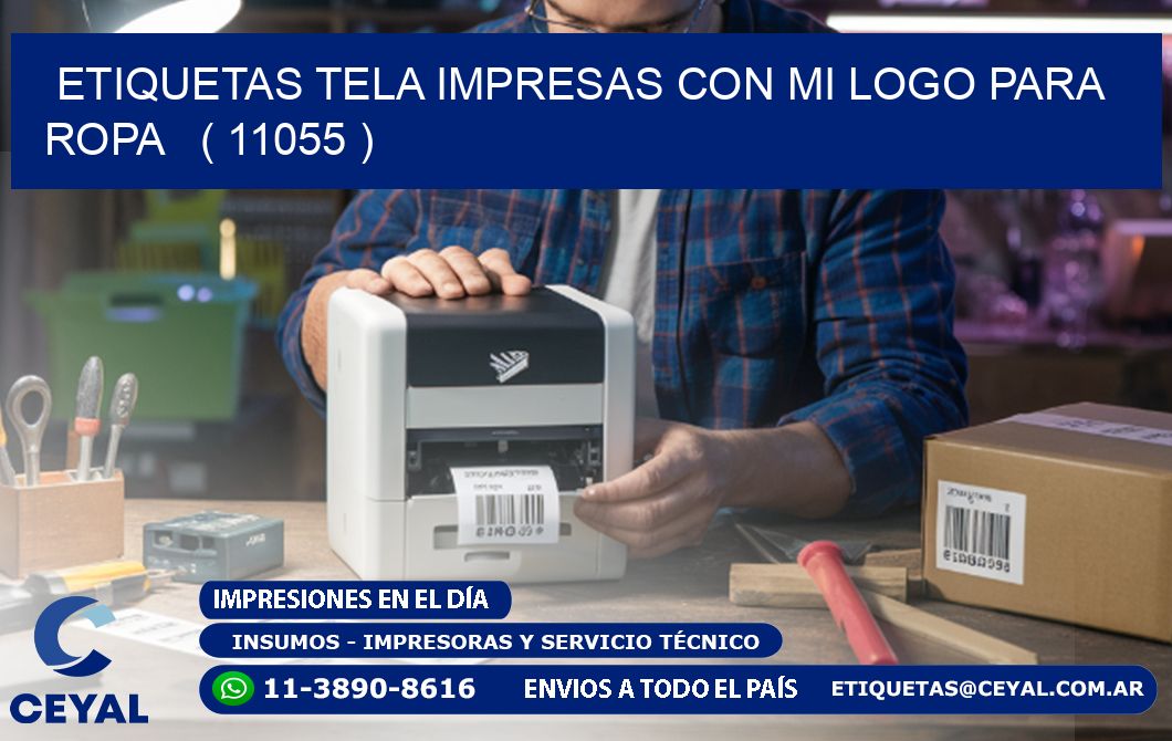 ETIQUETAS TELA IMPRESAS CON MI LOGO PARA ROPA   ( 11055 )