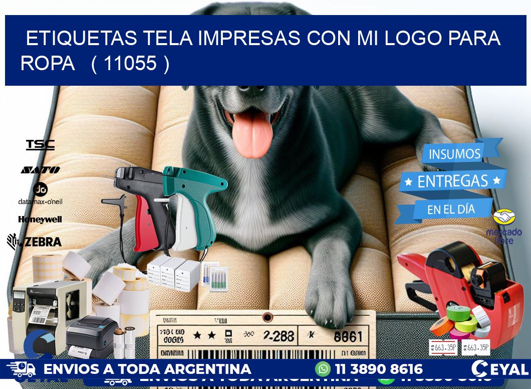 ETIQUETAS TELA IMPRESAS CON MI LOGO PARA ROPA   ( 11055 )