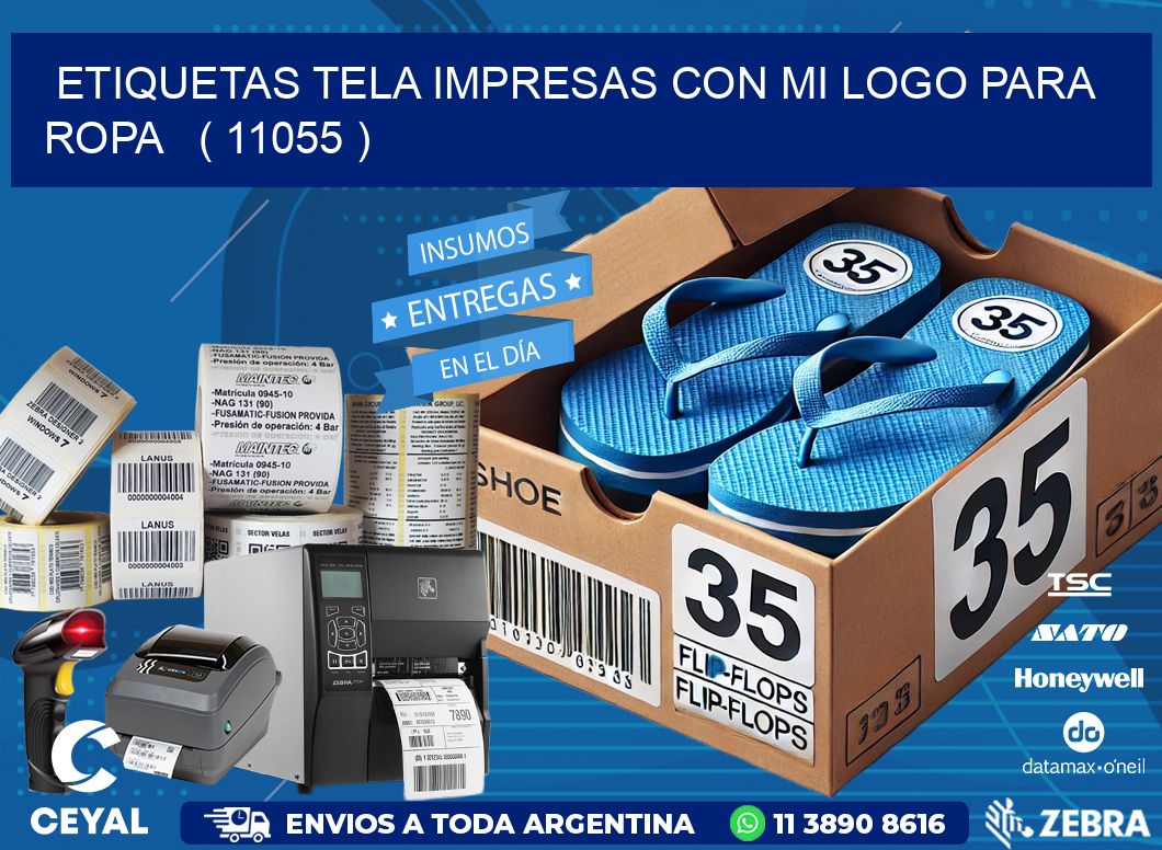 ETIQUETAS TELA IMPRESAS CON MI LOGO PARA ROPA   ( 11055 )