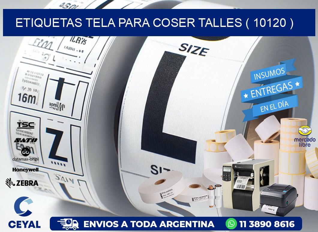 ETIQUETAS TELA PARA COSER TALLES ( 10120 )