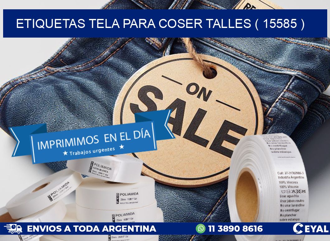 ETIQUETAS TELA PARA COSER TALLES ( 15585 )
