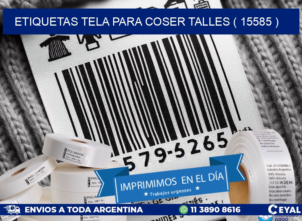 ETIQUETAS TELA PARA COSER TALLES ( 15585 )