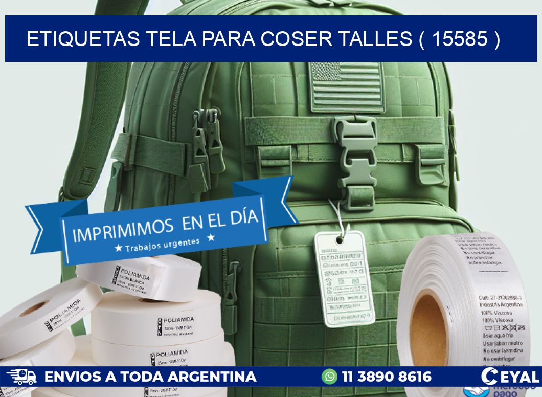 ETIQUETAS TELA PARA COSER TALLES ( 15585 )