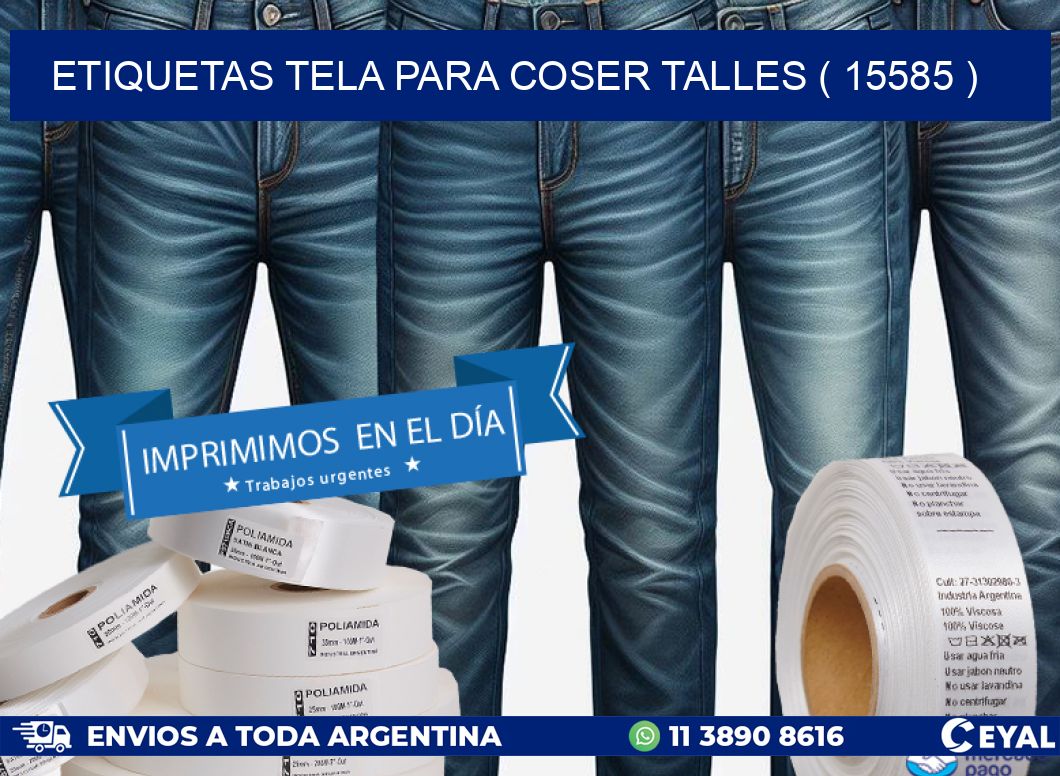ETIQUETAS TELA PARA COSER TALLES ( 15585 )