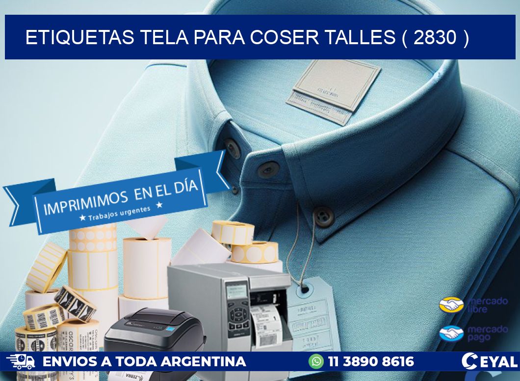 ETIQUETAS TELA PARA COSER TALLES ( 2830 )