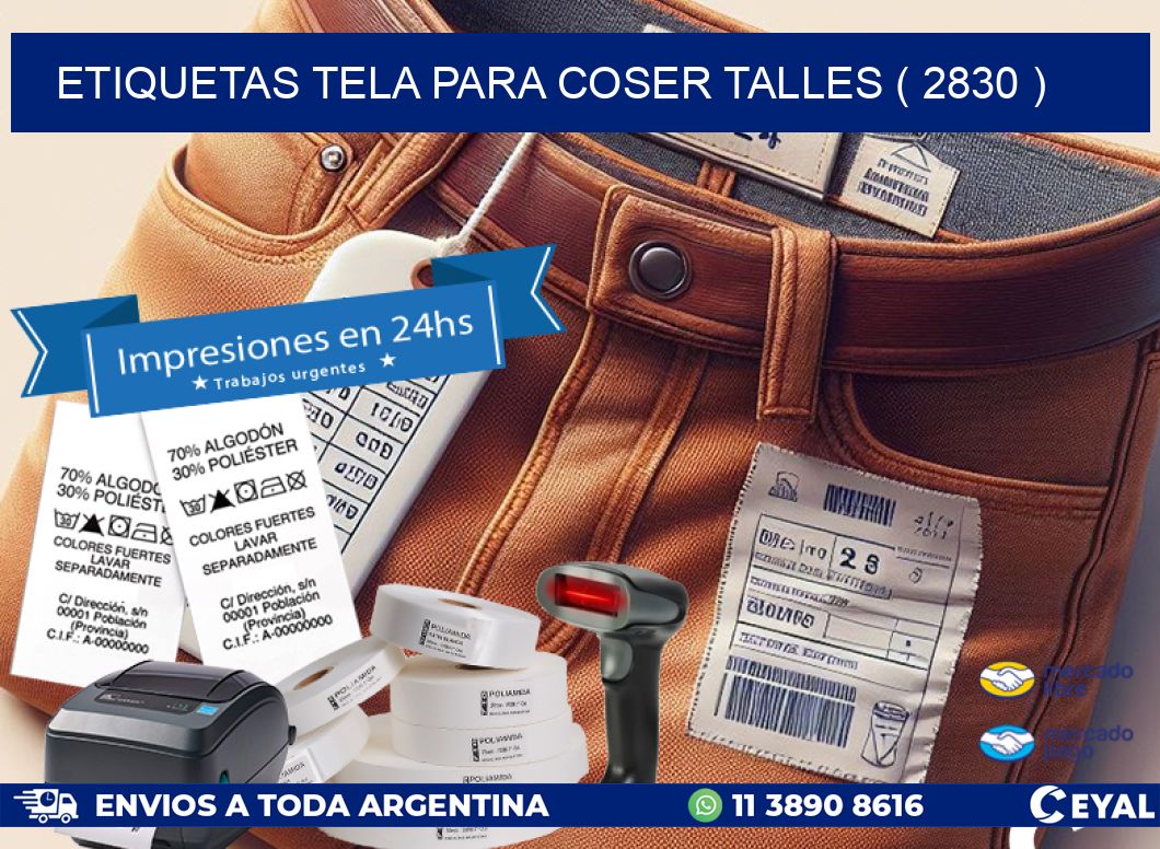 ETIQUETAS TELA PARA COSER TALLES ( 2830 )