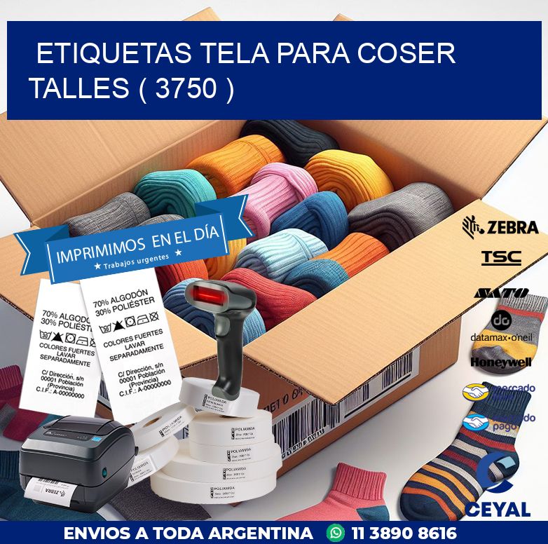 ETIQUETAS TELA PARA COSER TALLES ( 3750 )