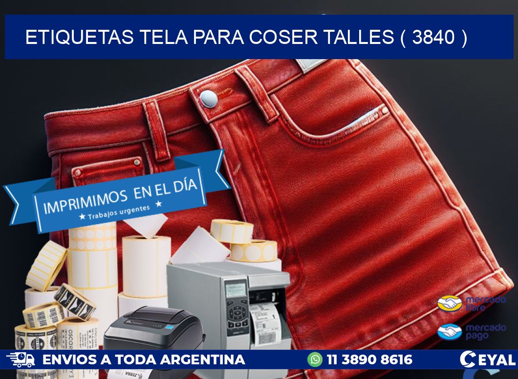 ETIQUETAS TELA PARA COSER TALLES ( 3840 )
