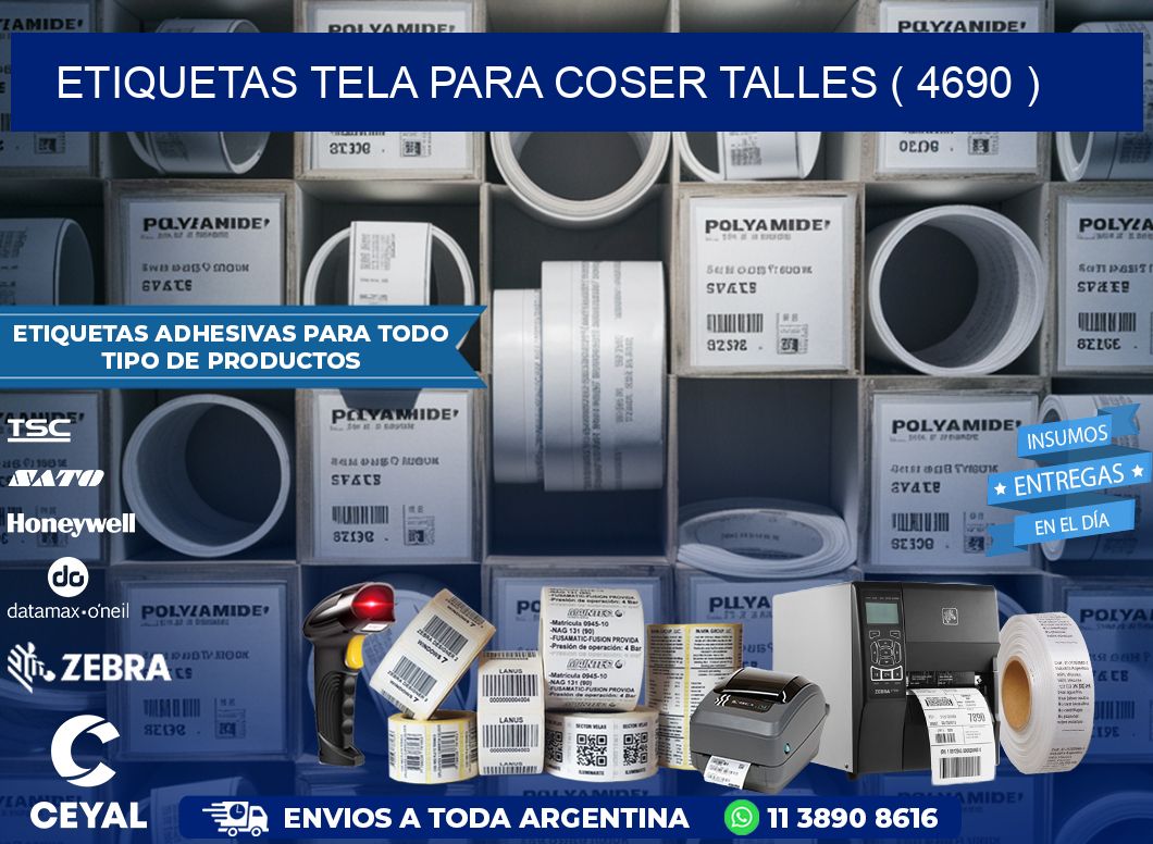 ETIQUETAS TELA PARA COSER TALLES ( 4690 )