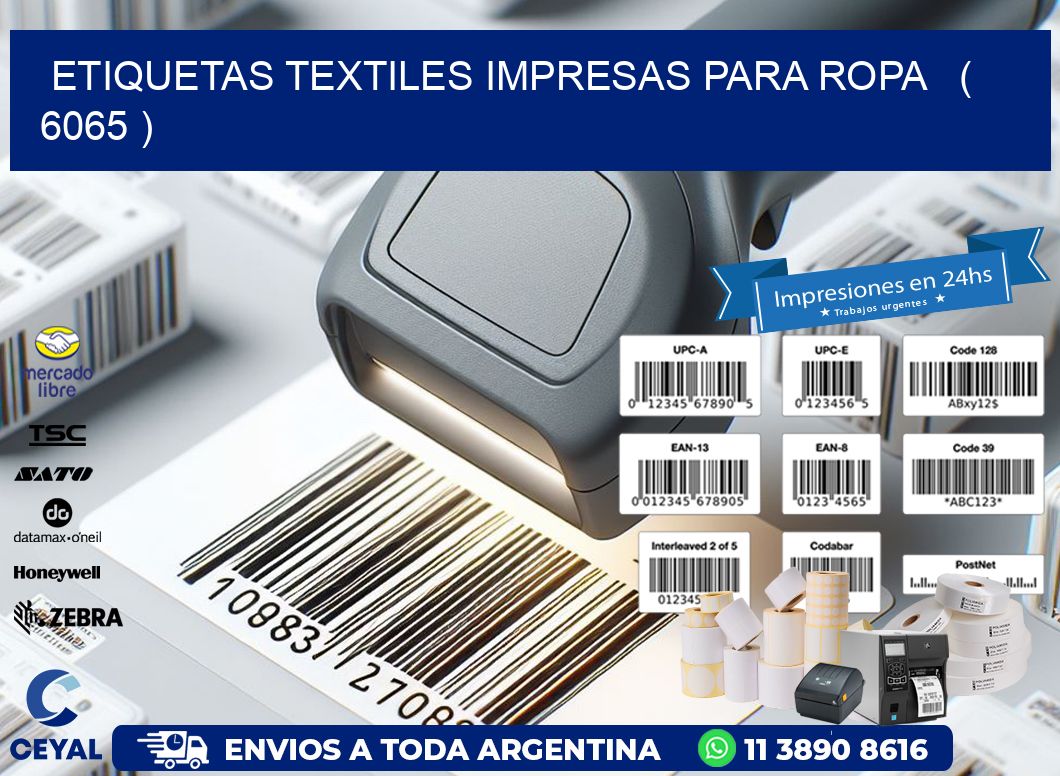 ETIQUETAS TEXTILES IMPRESAS PARA ROPA   ( 6065 )