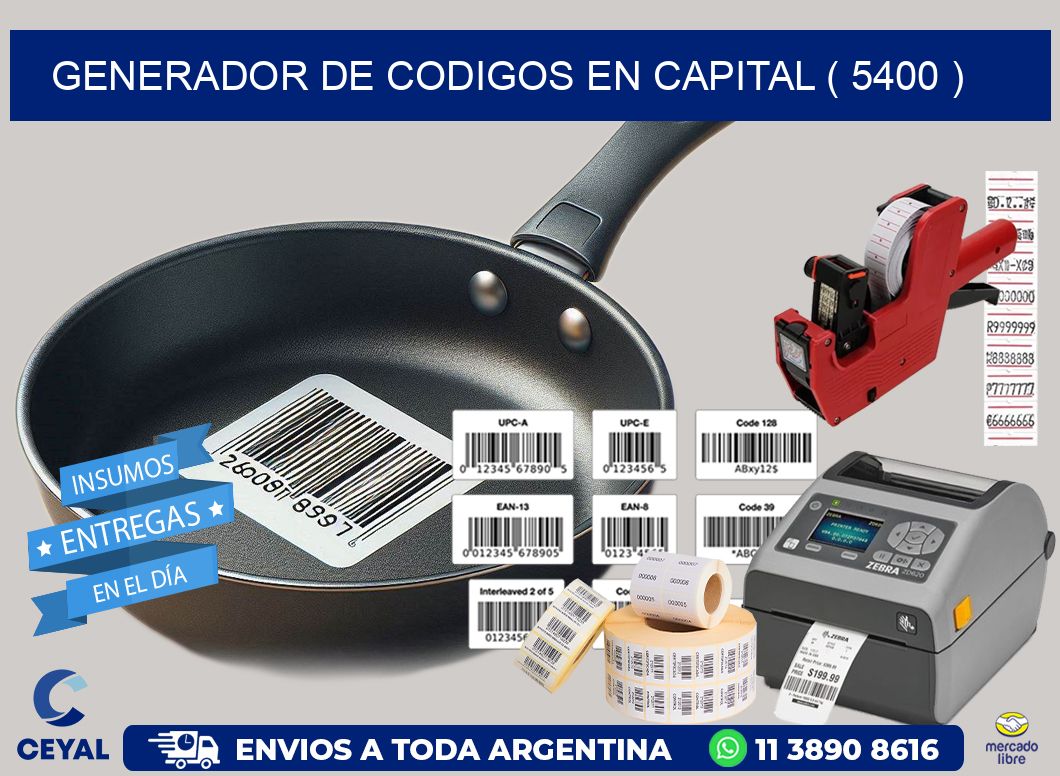 GENERADOR DE CODIGOS EN CAPITAL ( 5400 )