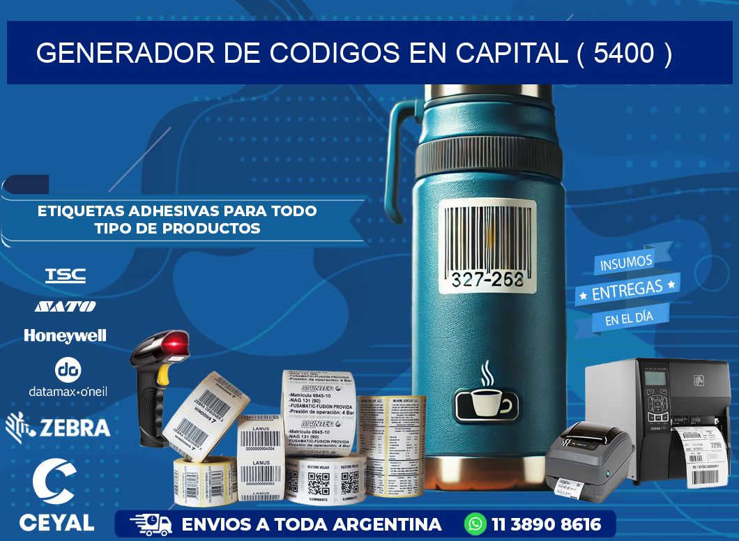 GENERADOR DE CODIGOS EN CAPITAL ( 5400 )